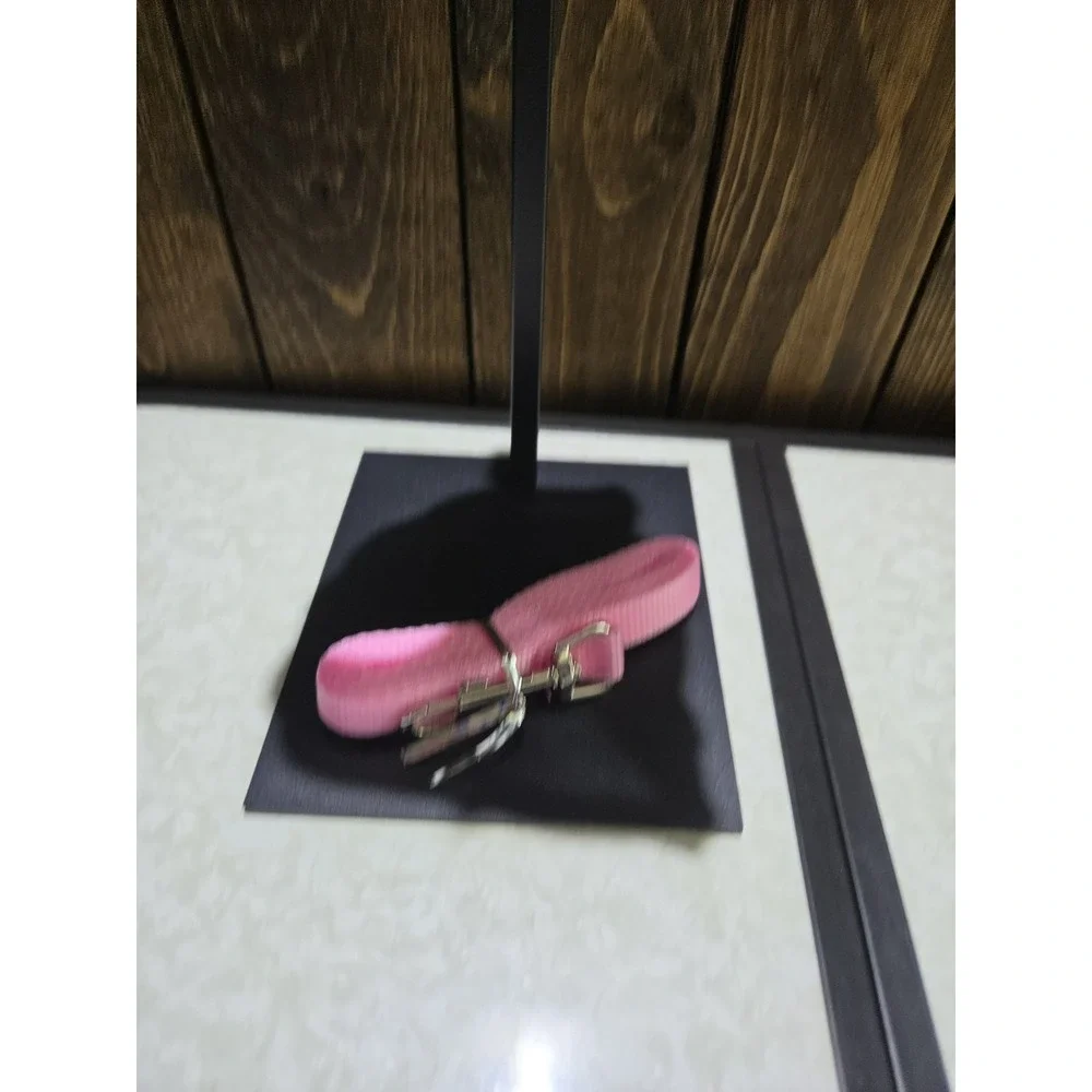 X-Small Pink And Grey Dog Harness W/leash
